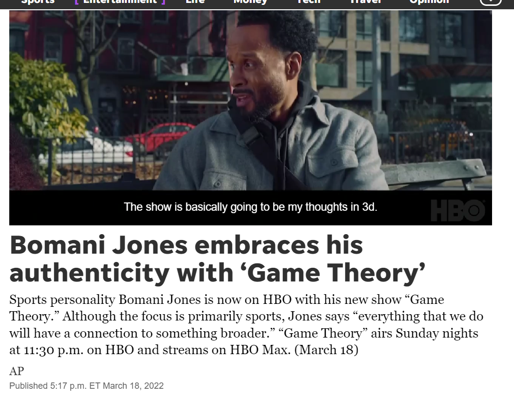 Bomani Jones embraces his authenticity with ‘Game Theory’