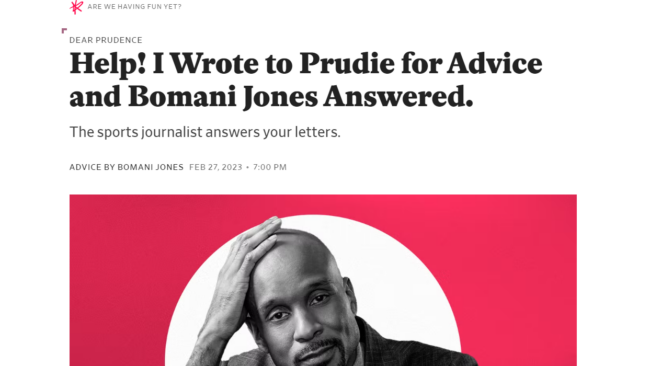 SLATE: Bomani answers your letters